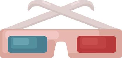 3D-Brille, Illustration, Vektor auf weißem Hintergrund