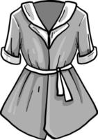 graues Kleid, Illustration, Vektor auf weißem Hintergrund.