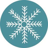 weiße gefrorene Schneeflocke, Ikonenillustration, Vektor auf weißem Hintergrund