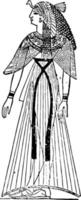 egyptisk drottning, årgång illustration. vektor