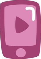 rosa mobiltelefon, illustration, vektor, på en vit bakgrund. vektor