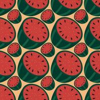 Wassermelonenmuster, Illustration, Vektor auf weißem Hintergrund