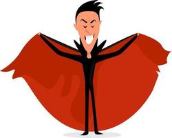 dracula med en cape, illustration, vektor på vit bakgrund