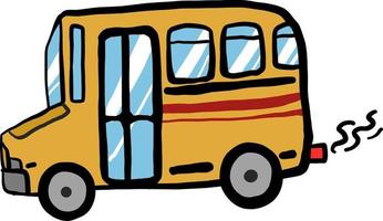 Gelber Bus, Illustration, Vektor auf weißem Hintergrund