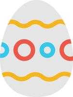 vit ägg med färgrik cirklar, illustration, vektor på en vit bakgrund.