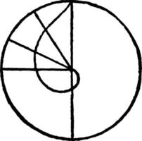 hyperbolisk spiral, årgång illustration. vektor