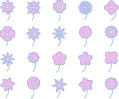 zarte Blumen, Illustration, Vektor, auf weißem Hintergrund. vektor