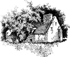 la salle's hus, vintage illustration. vektor