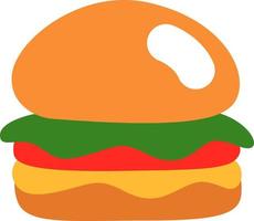 gata mat vegan hamburgare, illustration, vektor på en vit bakgrund.