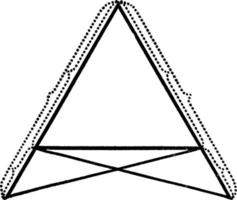 gleiche Segmente in einem gleichschenkligen Dreieck, Vintage Illustration vektor