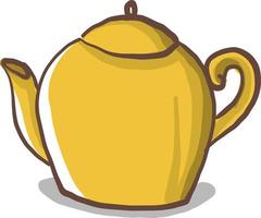 gul te pott, illustration, vektor på vit bakgrund