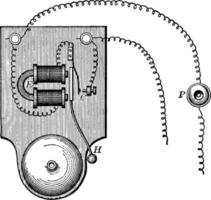 elektrisk klocka, årgång illustration. vektor