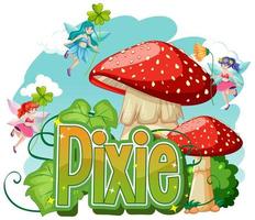 Pixie-Logo mit kleinen Feen vektor