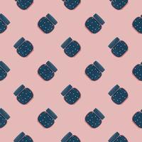 blå burk , sömlös mönster på en rosa bakgrund. vektor