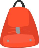 orangefarbener Rucksack, Illustration, Vektor auf weißem Hintergrund.