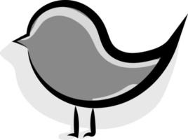 grå fågel, illustration, vektor på vit bakgrund.