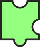 Grünes Puzzleteil, Illustration, auf weißem Hintergrund. vektor