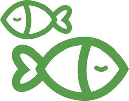 zwei grüne Fische, Illustration, auf weißem Hintergrund. vektor