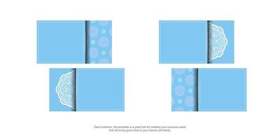 ljus blå företag kort med lyxig vit mönster för din personlighet. vektor