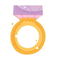 Cartoon-Ring-Diamant-Edelstein-Schmuck-Symbol vektor