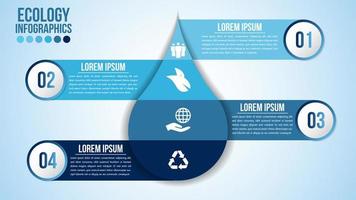 Öko-Infografiken mit Wassertropfenschablone vektor