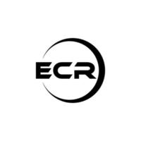 ECR-Brief-Logo-Design in Abbildung. Vektorlogo, Kalligrafie-Designs für Logo, Poster, Einladung usw. vektor