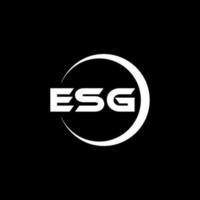 esg brev logotyp design i illustration. vektor logotyp, kalligrafi mönster för logotyp, affisch, inbjudan, etc.