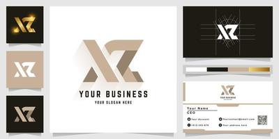 brev xz eller xr monogram logotyp med företag kort design vektor