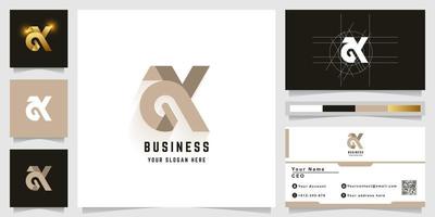brev yxa eller gx monogram logotyp med företag kort design vektor
