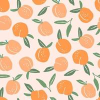 sömlösa mönster med persikor vektor