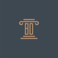 bd första monogram för advokatbyrå logotyp med pelare design vektor