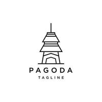 Pagode-Logo-Icon-Design-Vorlage flach vektor