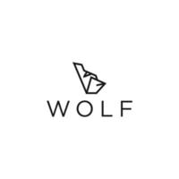 Designvorlage für geometrische Logo-Vektorsymbole mit Wolfskopf vektor