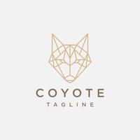 Coyote Head geometrische Logo-Vektor-Icon-Design-Vorlage vektor