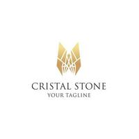 cristal sten logotyp ikon design vektor