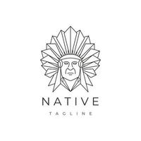 inföding indisk apache logotyp ikon design mall vektor