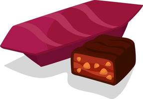 süße Schokolade, Illustration, Vektor auf weißem Hintergrund