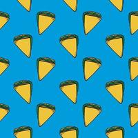 triangel smörgås ,sömlös mönster på blå bakgrund. vektor