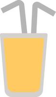 Zitronensaft in einem Glas mit zwei Strohhalmen, Symbolabbildung, Vektor auf weißem Hintergrund