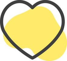 Schnittstelle gelbes Herz, Illustration, Vektor, auf weißem Hintergrund. vektor