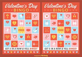 Vektor Valentine Bingo Karten
