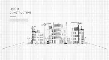 Gebäude Bauplan Fassaden architektonische Skizze. Vektor-Illustration vektor