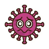 virus uttryckssymbol, covid-19 emoji karaktär infektion, ansikte platt tecknad serie stil vektor