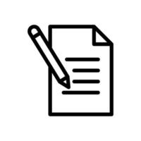 Symboldarstellung der Papierdokumentlinie mit Bleistift. Symbole im Zusammenhang mit dem Schreiben von Dokumenten. einfaches Vektordesign editierbar. pixelgenau bei 32 x 32 vektor