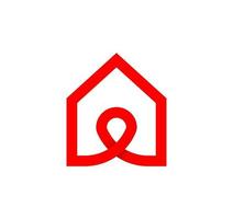 Unendlichkeitszeichenzyklus mit Haus. endlose Lage von Circular Home. moderne natürliche Endlosschleife. futuristisches Logo Corporate Design. vektor