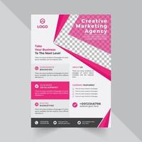 moderne Corporate-Flyer-Design-Vorlage mit lila abstrakter Form vektor