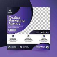 Post-Web-Banner für digitales Marketing in sozialen Medien mit violetter Farbe vektor