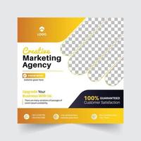 digital marknadsföring byrå social media posta webb baner digital marknadsföring byrå med gul form lutning vektor