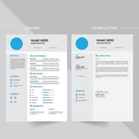 professionell modern minimal CV återuppta design mall med vit bakgrund vektor