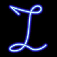 neon blå symbol jag på en svart bakgrund vektor